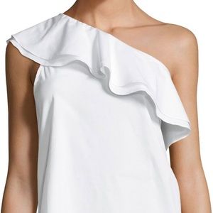 🐘 Vince Camino Ruffled One-Shoulder Top